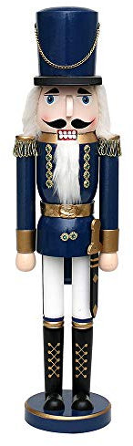 Dekohelden24 Beautiful Nutcracker Soldier in Blue Metallic, Classic, Approx. 50 cm