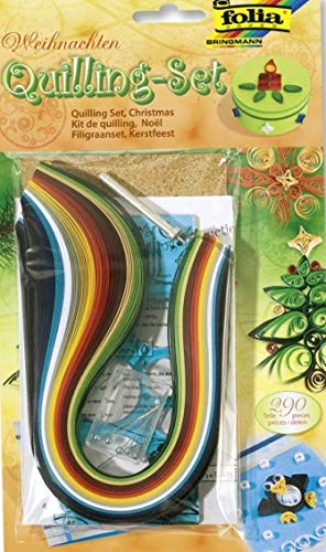 Folia 12809 - Set Quilling (filigrana di Carta) Natalizio, 290 Pezzi