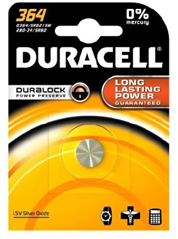 DURACELL 4 x Silberoxid-Batterien für Uhren Watch 364 (SR60), 1,5 Volt
