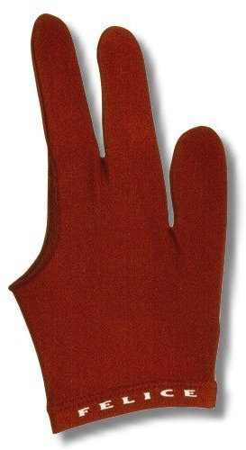 FELICE Billard-Handschuh, DUNKELROT, für rechte und Linke Hand, Einer der beliebtesten Profihandschuhe aus den USA