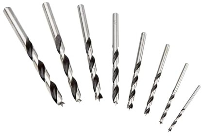 Fisch Brad Point Drill Bit Set– for Wood, MDF & Acrylic – Fast, Clean Cuts with Beveled Edge - Ideal for Pros & DIY - FSF-134893 - Made in Austria, 8 Pcs Set (3mm - 10mm) in Blister Pack
