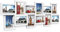 SONGMICS Collage di Cornici per Foto, 12 Cornici per Foto 10 x 15 cm, Cornici Portafoto da Parete, Cornici Multiple, Decorazioni Murali, Bianco con Venature del Legno RPF22W