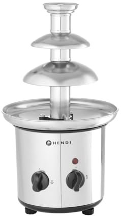 HENDI Fuente de Chocolate de 3 Niveles, Capacidad: hasta 1,5 kg, 230 V / 46 W, Ø215x(H)375 mm, Acero Inoxidable