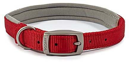 Ancol Heritage Padded Nylon Collar Red 35-43cm Size 4