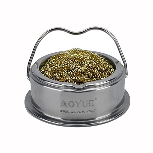 Aoyue Soldering Iron Tip Cleaner with Brass wire sponge, no water needed (TY-98)…