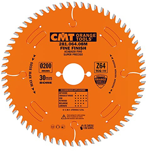 CMT 281.064.08M - Laminate-Chipboard Saw Blade200X3.2X30 Z64 10Hwg