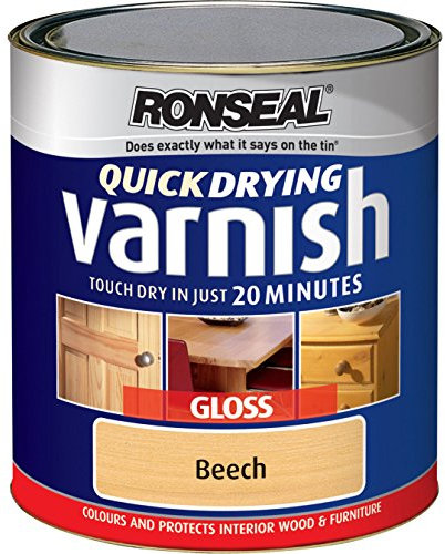 Ronseal QDVGT750 750ml Quick Dry Varnish Coloured Gloss - Teak