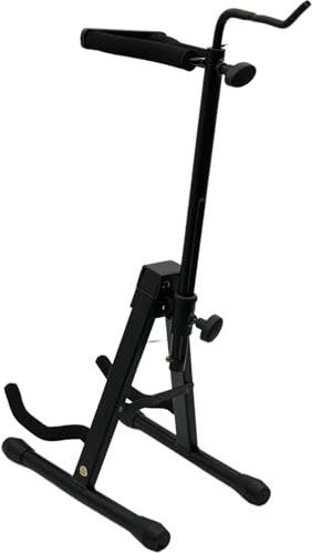 Steinbach, stabiler Geigenständer aus Metall mit Bogenhaken und Halsaufnahme klappbar schwarz, passend für alle Geigengrößen von 1/16 bis 4/4 Leichtgewicht mit ca. 1,3 kg