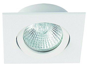 Top! Deckeneinbauleuchte DALLA Aluminium weiß Deckenspotleuchte Deckenleuchte eckig, Fassung GU5.3 MR16, schwenkbar um 30°, Deckeneinbau Montage, IP20, 12V, max. 50W Spot / Downlight