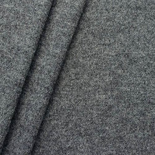 STOFFKONTOR Walkloden Wollstoff Meterware, 100% Wolle, Farbe Mittel-Grau, Isolierend & Beidseitig verwendbar, 140 cm breit, 350 g/m²