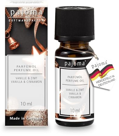 pajoma® Duftöl 10 ml, Vanille & Zimt - Weihnachtsöl/Weihnachtsduft | feinstes Parfümöl für Aromatherapie, Duftlampe, Diffuser | Premium Qualität