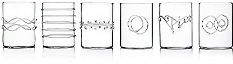 Ichendorf Milano Set di 6 Bicchieri Liquore, Collezione Decò, 10 cl, Vetro Borosilicato, Fatto a Mano