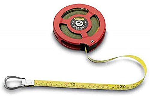 STANLEY Mesure 20 m x 12,7 mm Ruban Acielak Decajour - Fabriqué en France - Boitier Acier Antichocs - Mécanisme et Manivelle en Métal Chromé - Ruban Acier - Graduation - 0-34-406