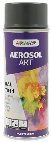 DUPLI-COLOR AEROSOL ART RAL 7011 Eisengrau glänzend 400 ml - Sprühfarbe | Hochwertige Acrylqualität mit sehr guter Deckkraft, staubtrocken nach 10 Minuten - haftet auf Holz, Metall, Glas & Kunststoff