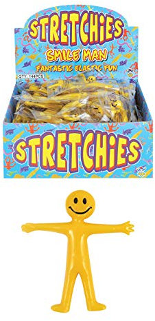HENBRANDT 8 x Stretchy Smile Men Yellow Stretch Stretchies Kids Party Favour Loot Bag Filler Lucky Dip for Boys and Girls