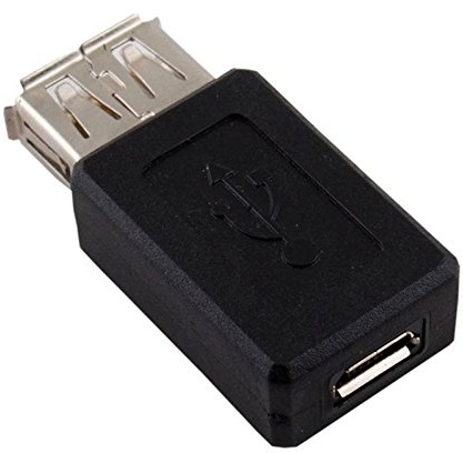 Cablepelado 2307- Adaptador Conector Conversor USB Hembra a micro USB Hembra, negro