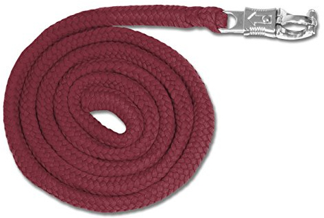 Reitsport Amesbichler ECO Anbindestrick Anbindeseil Führstrick Führleine mit silberfarbenen Panikhaken ca. 2 m Farbe: weinrot