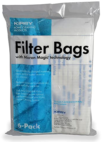 Kirby Allergen Reduction HEPA Filter Bags 6-Pack | Part #204811 | OEM Replacement for F-Style & Twist-Style Kirby Vacuums