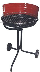 LAPILLO cdf00710 Barbacoa de carbón con Ruedas, Redondo, Verde/Negro