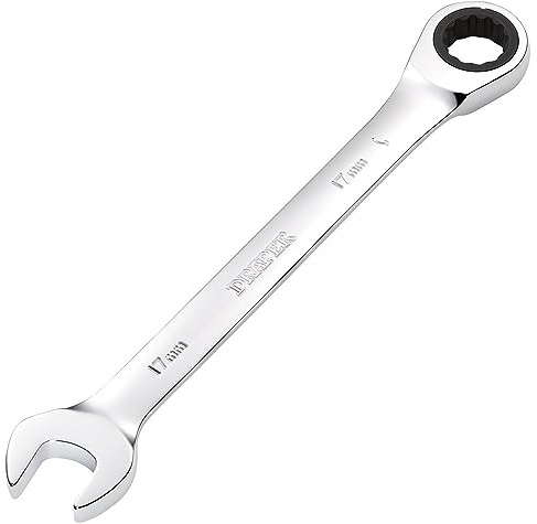 Draper 31014 Hi-Torq Llave combinada de trinquete métrica, 17 mm