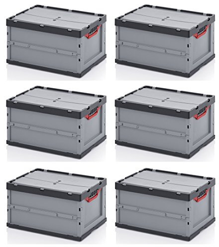 Auer Packaging 6x Profi-Faltbox 60 x 40 x 32 mit Deckel inkl. gratis Zollstock 6er Set