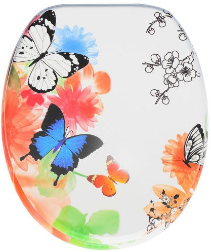 Sanilo WC Sitz mit Absenkautomatik, hochwertiger Toilettendeckel, einfache Montage, stabile Scharniere, Butterfly