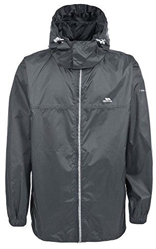 Trespass Packup Jacket, Flint, 5/6, kompakt hoprullningsbar vattentät jacka med huva för barn/unisex/flickor och pojkar, 5–6 år, grå