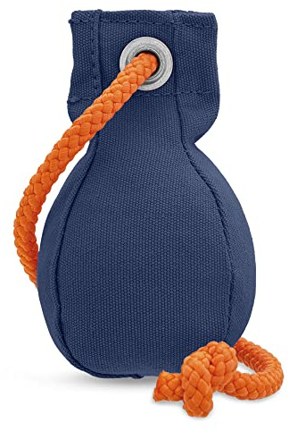 Romneys Dummyball 150g - Robustes Material mit extra langem Wurfseil; für die Such- und Markierfähigkeit (blau)