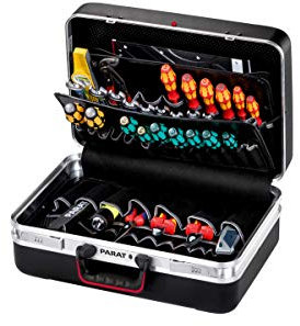 Parat Werkzeugkiste / Werkzeugbox CLASSIC Plus Safe (Werkzeugkoffer Dokumentenfach und Schloss, Material: X-ABS-Kunststoff schwarz (leer – ohne Inhalt))
