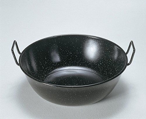 garcima 87036 La Ideal_Sartén Honda esmaltada Resistente con Dos Asas, 7,4 L, 7.4 litros, Acero, Negro