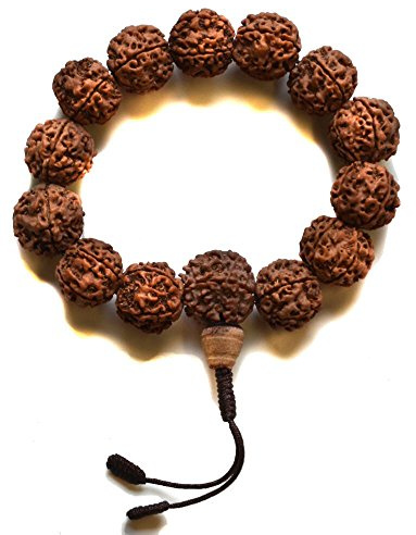 BUDDHAFIGUREN Pulsera budista - Rudraksha semillas de 17 mm de ancho