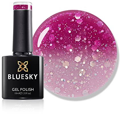 Bluesky Gel Polish Colour Changing Chameleon UV Gel - Hot Pink to Glitter White