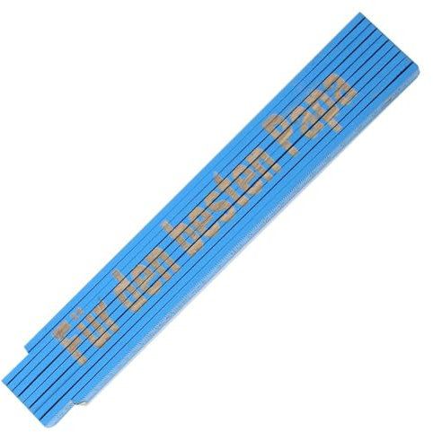 TE-Trend Zollstock mit Gravur personalisierter Meterstab 2m Gliedermaßstab Meter Metermaß Für den besten Papa Blau