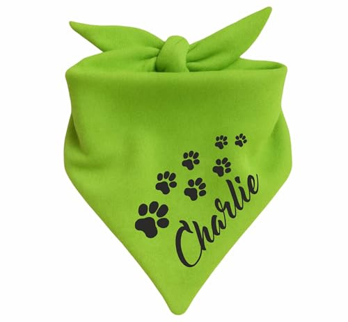 Hunde Dreiecks Halstuch (Fb: Lime) (Gr. 1 (55 cm)) Name des Hundes