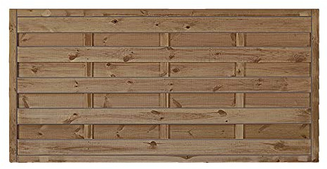Günstiger Sichtschutzzaun/Gartenzaun Maße 180 x 90 cm (Breite x Höhe) aus Kiefer/Fichte Holz, druckimprägniert Berlin Massiv II