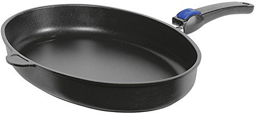 AMT Gastroguss 4127-Z10A Fischpfanne mit Griff Aluguss 41 x 27 x 8 cm, schwarz