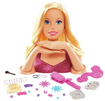 Barbie, GIOCHI PREZIOSI, BAR17 Deluxe Styling and Make-Up Head, 30 Hair & Makeup Accessories, Toy for Children from 3 Years Old, GIOCHI PREZIOSI, BAR17