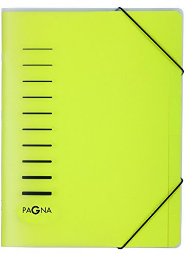 Pagna 40056-05 Ordnungsmappe 6-teilig aus PP, Eckspanngummi, gelb farbiger Registerkarton