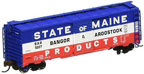 Bachmann Industries Inc. Aar 40 'Steel box Car Bangor and Aroostook – N scale, rosso, bianco e blu