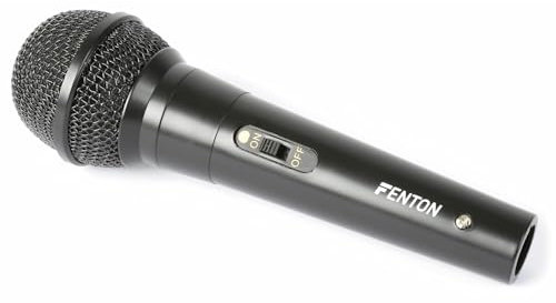 SkyTec Fenton DM100 Dynamisches Mikrofon mit Schalter und Nierencharakteristik, 3 Meter XLR Kabel 6,3 MM Klinkenstecker, DJ Microphone, Sprache, Karaoke, Gesang, Schwarz