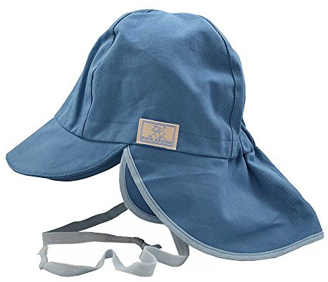 PICKAPOOH Baby/Kinder Sonnenhut/Sonnenmütze Tom mit UV-Schutz aus Reiner Bio-Baumwolle, Jeans Gr. 50