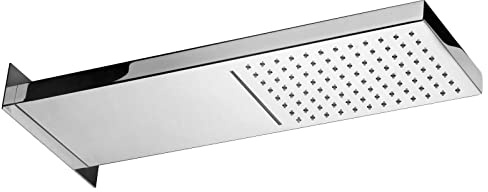 Soffione doccia paffoni doppio getto cascade 53x16 cm in metallo - zsof099cr