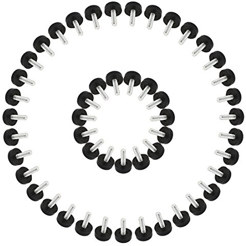 sourcing map 50stk Stellfuß M6x18mm Faden Tisch Schreibtisch aufschrauben Stellfuß Fuß Füße 20mm Boden