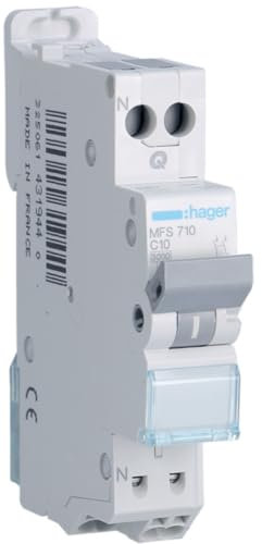 disjoncteur 10a 3ka courbe c phase neutre hager sans vis