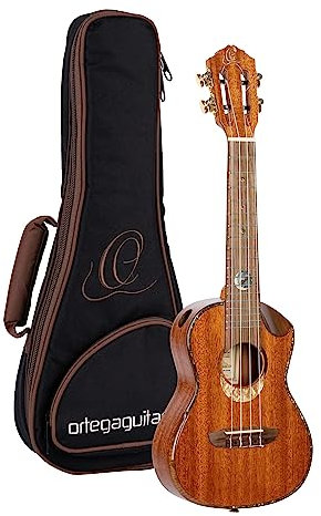 Ortega Guitars Konzert Ukulele Akustisch – 2 Schalllöcher – Custom Built Series – Inklusive Gigbag – Mahagoni, Natur (ECLIPSE-CC4)