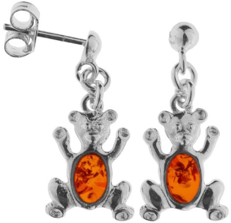 InCollections Örhängen för kvinnor 925/000 Sterling Silver med Amber Teddy 0010260470890, Bärnsten, Bärnsten