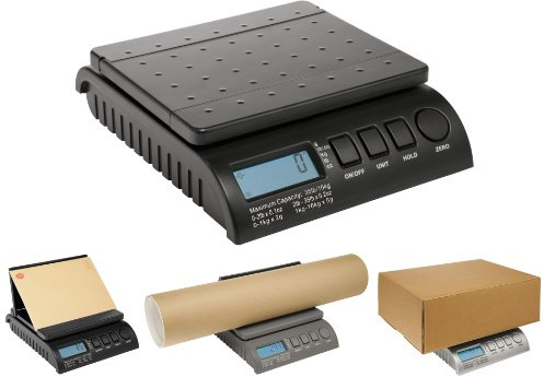 ABCON POSTSHIP Digital 20kg 44lb - FROM 1g INCREMENTS – 22x18cm Platform Letter Postal Postage Parcel Shipping Weighing Scales with Auto Hold & Auto Off : 0-1kg/1g 1-5kg/2g 5-20kg/5g Black