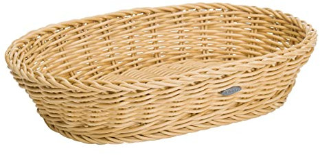 Westmark Mehrzweck-Korb, Geeignet für Hotel und Gastronomie, Oval, ca. 32 x 23 x 7 cm, Synthetikfaser, Saleen Edition, Hellbeige, 02010730101