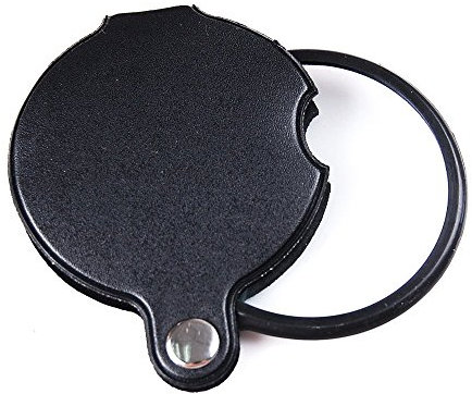 Saflyse 60mm Durchmesser 10X Mini Glas Linse Leselupe Lupe Uhrmacherlupe mit PU Leder Abdeckung - Schwarz