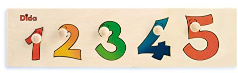 Dida - Zahlen, Holzpuzzle für Kinder 2 bis 3 Jahre, Pädagogische Lernspiele, Erste Montessori-Einsteckspiele, Geschenk für Feinmotorik Lernspielzeug